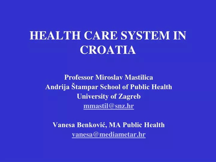 health care system in croatia
