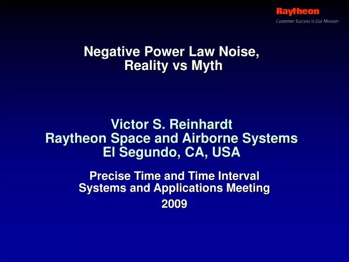 negative power law noise reality vs myth