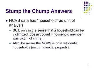 Stump the Chump Answers