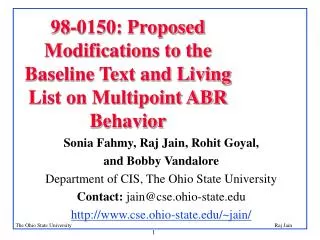 98-0150: Proposed Modifications to the Baseline Text and Living List on Multipoint ABR Behavior