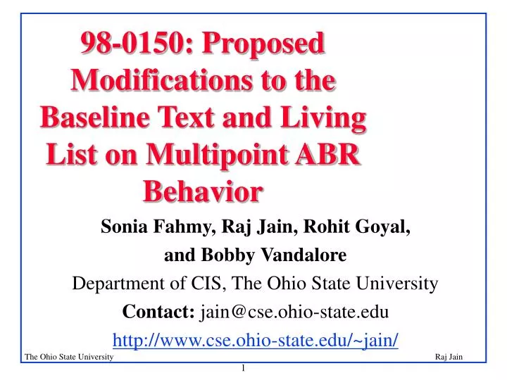 98 0150 proposed modifications to the baseline text and living list on multipoint abr behavior