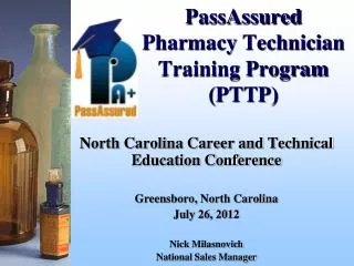 PassAssured Pharmacy Technician Training Program (PTTP)