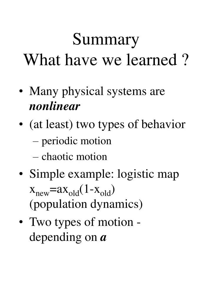summary what have we learned