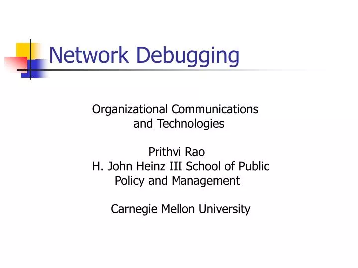 network debugging