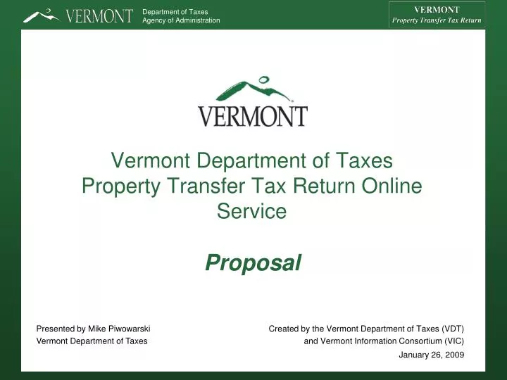 vermont department of taxes property transfer tax return online service proposal
