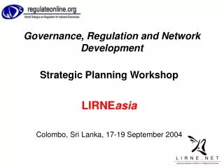 Governance, Regulation and Network Development