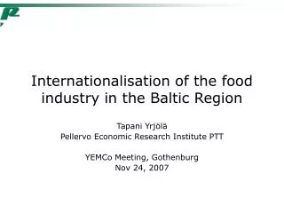 Internationalisation of the food industry in the Baltic Region