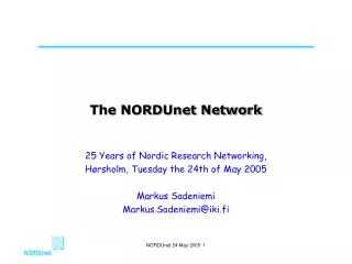 The NORDUnet Network