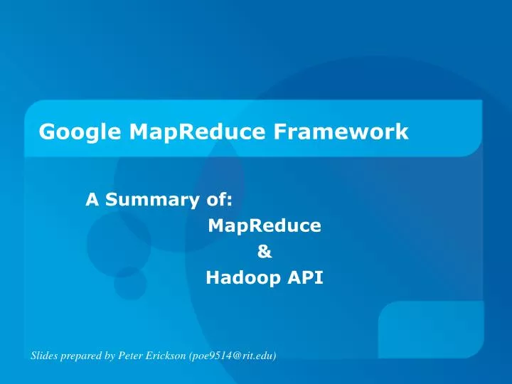 a summary of mapreduce hadoop api