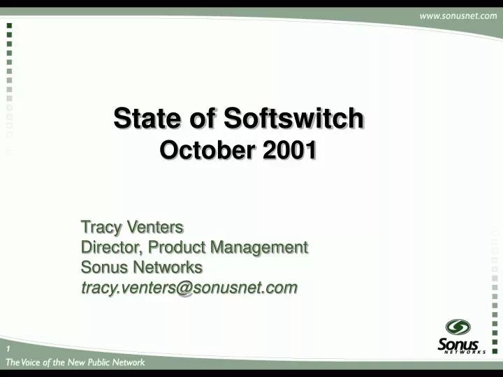 state of softswitch october 2001