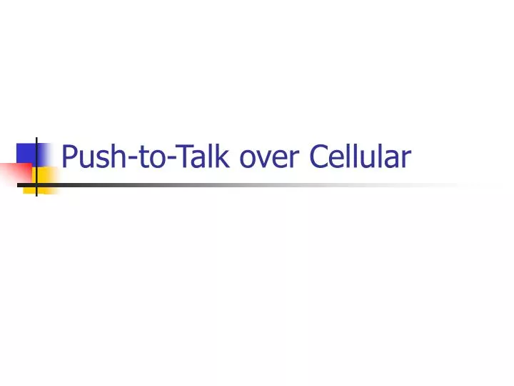 push to talk over cellular