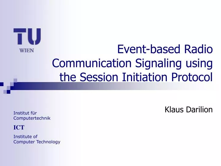 event based radio communication signaling using the session initiation protocol