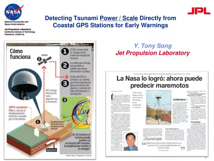 detecting tsunami power scale directly from coastal gps stations for early warnings