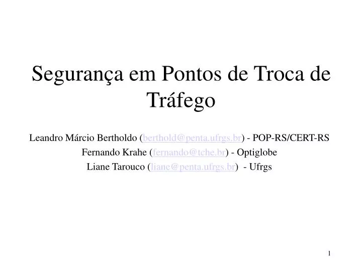 seguran a em pontos de troca de tr fego