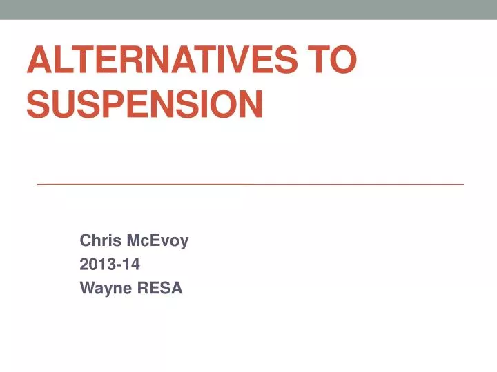 alternatives to suspension