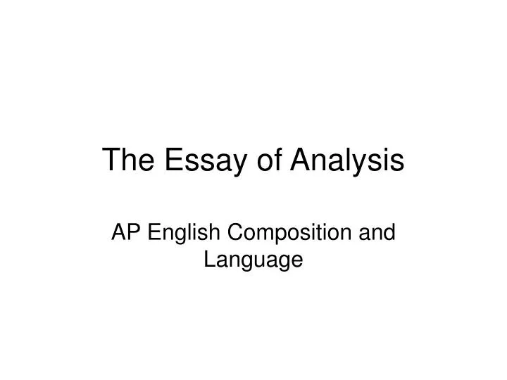 the essay of analysis