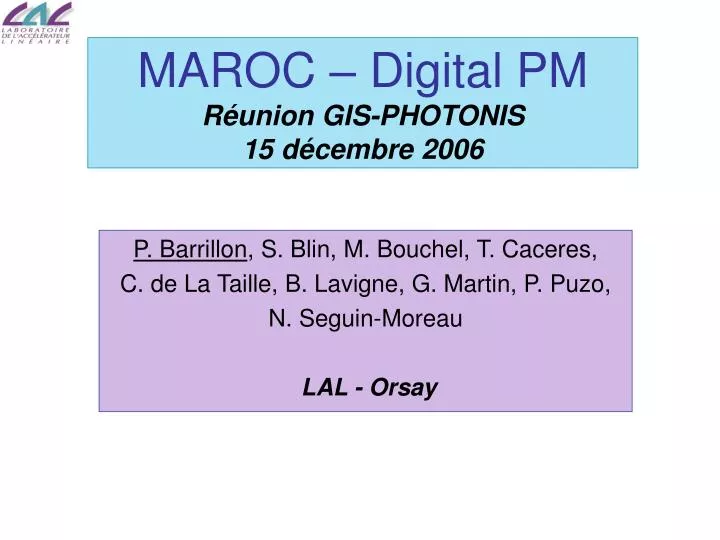 maroc digital pm r union gis photonis 15 d cembre 2006