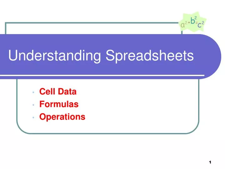 understanding spreadsheets