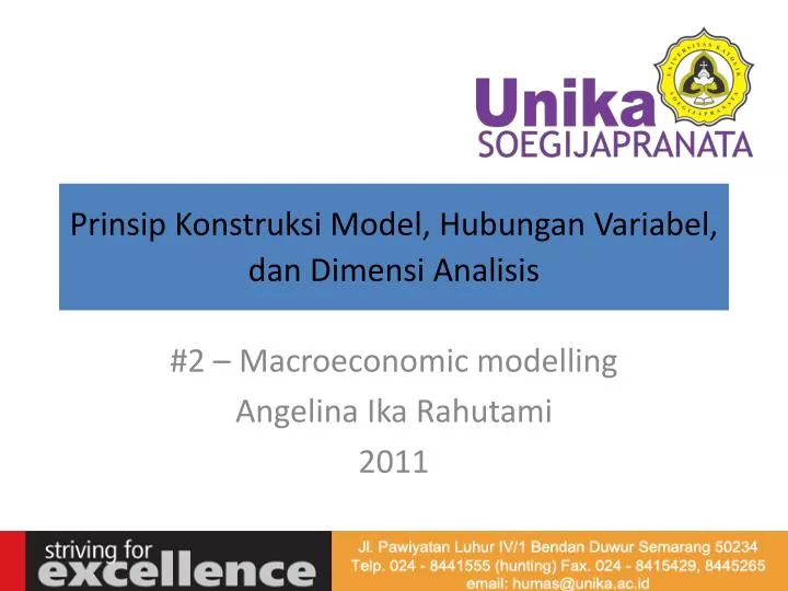 prinsip konstruksi model hubungan variabel dan dimensi analisis