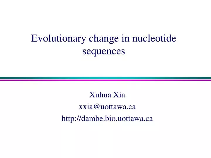 evolutionary change in nucleotide sequences