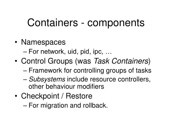 containers components