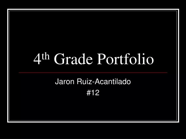 4 th grade portfolio