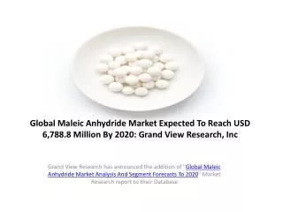 Maleic Anhydride Market By Application Forecast to 2020