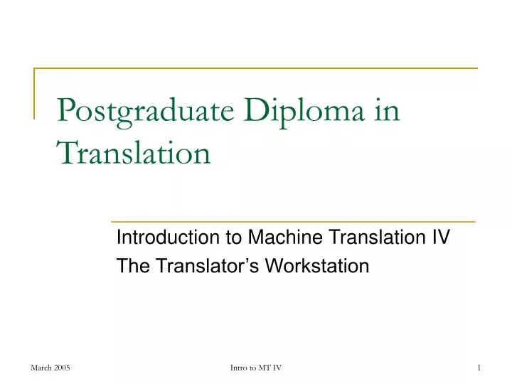postgraduate diploma in translation