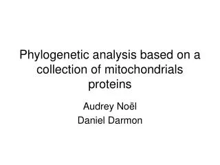 Phylogenetic analysis based on a collection of mitochondrials proteins