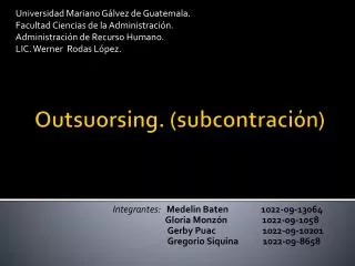 outsuorsing subcontraci n