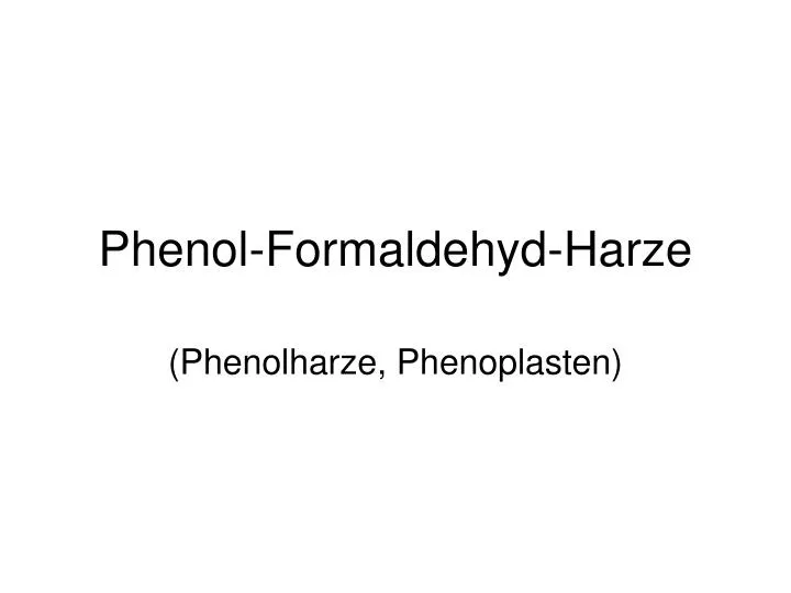 phenol formaldehyd harze
