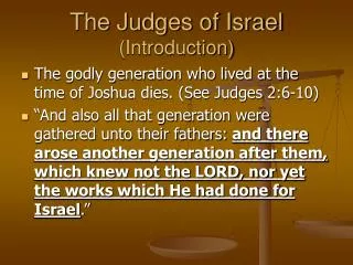 The Judges of Israel (Introduction)