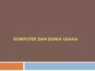 komputer dan dunia usaha