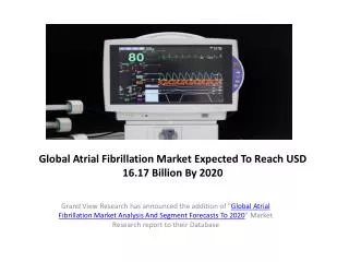 Global Atrial Fibrillation Market Analysis & Share to 2020