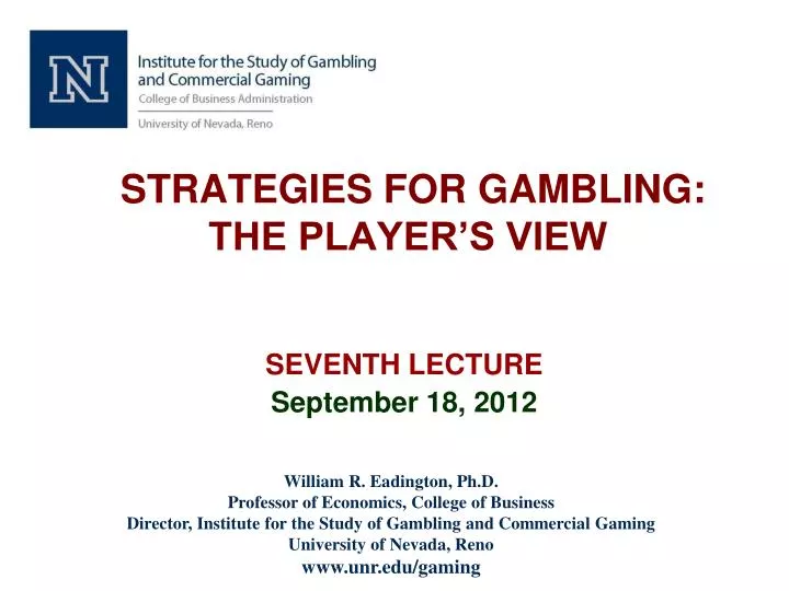 strategies for gambling the player s view