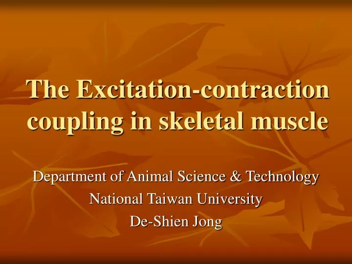 the excitation contraction coupling in skeletal muscle