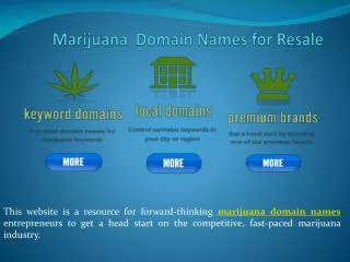 Marijuana Domain Names for Resale