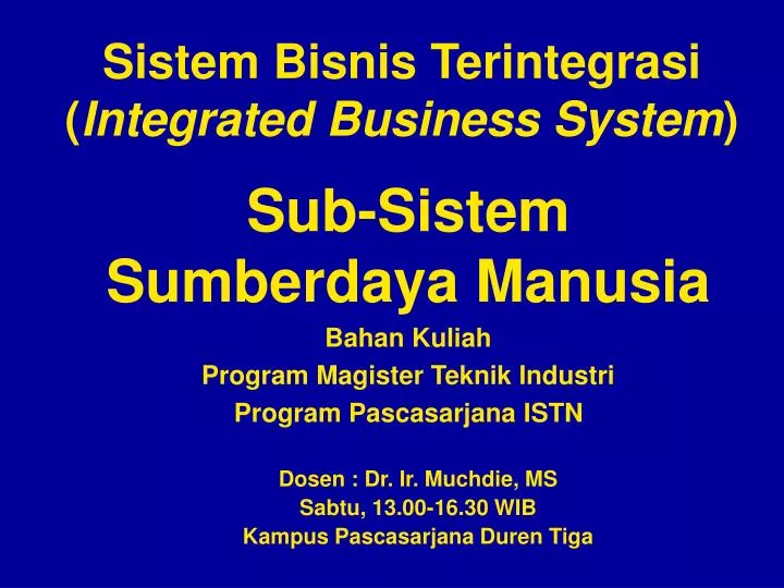 sistem bisnis terintegrasi integrated business system