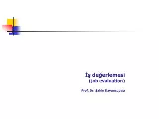 de erlemesi job evaluation prof dr ahin kavuncuba