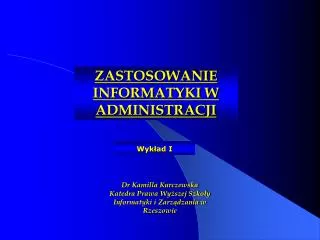 zastosowanie informatyki w administracji