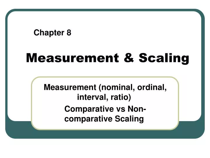 measurement scaling