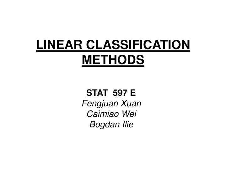 linear classification methods