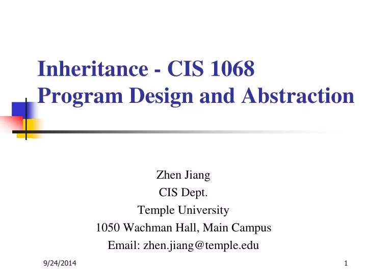 inheritance cis 1068 program design and abstraction