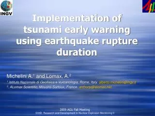 Implementation of tsunami early warning using earthquake rupture duration