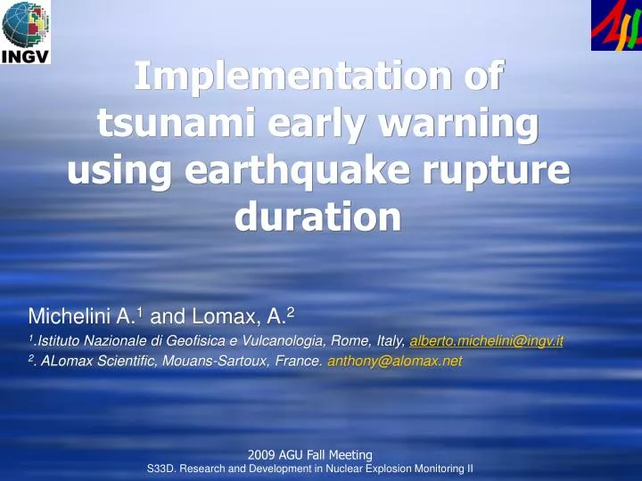 implementation of tsunami early warning using earthquake rupture duration