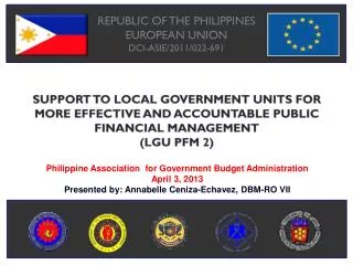 REPUBLIC OF THE PHILIPPINES EUROPEAN UNION DCI-ASIE/2011/022-691