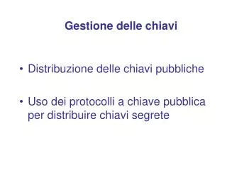 gestione delle chiavi