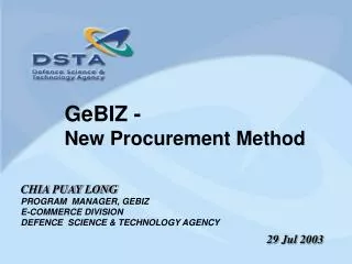 GeBIZ - New Procurement Method