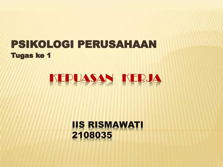 psikologi perusahaan tugas ke 1