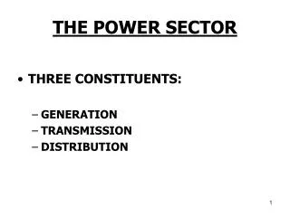 THE POWER SECTOR